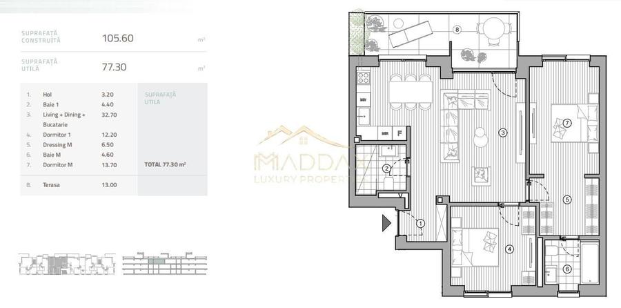 Apartament 3 cam // Complex rezidential // 105.55mp // Padurea Baneasa // Pipera - 8