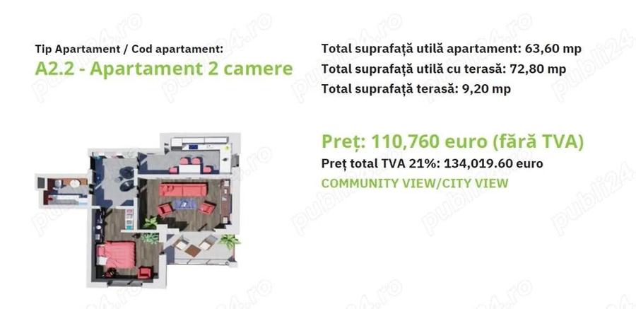 C 1556 De vanzare apartament cu 2 camere in Tg Mures- Green Residence - 2