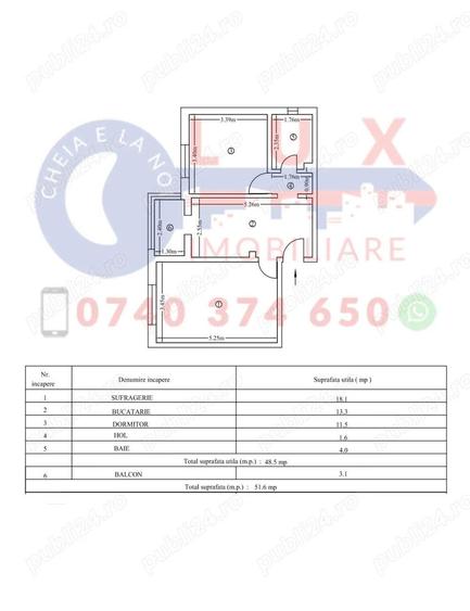 ID 2989 Apartament 2 camere - ETAJ 1 - Cartier C5 - 2