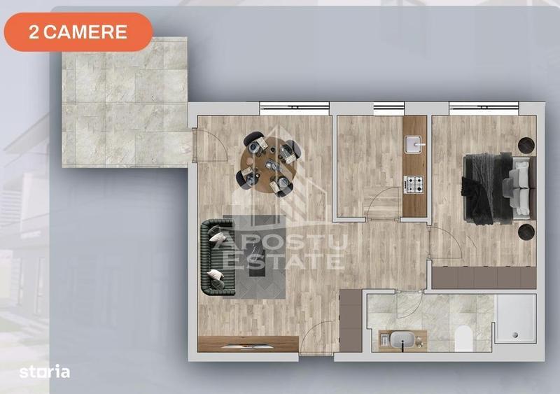 Apartament cu 2 camere in Chisora /Giroc - 1