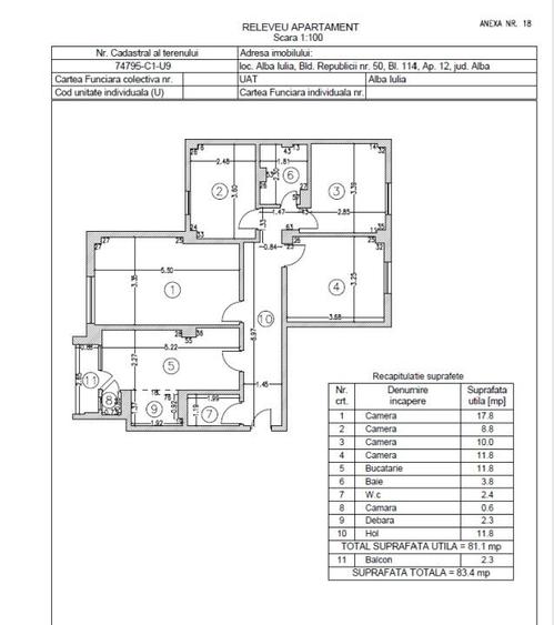 Apartament 4 camere 83.4 mp str.Victoriei, bl.114 Alba Iulia - 6