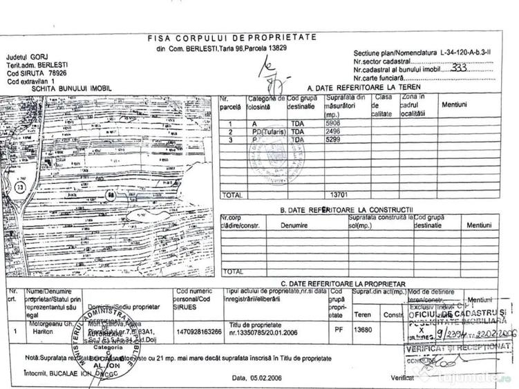 Teren 18.480 mp de vanzare Berle?ti, Gorj - 3