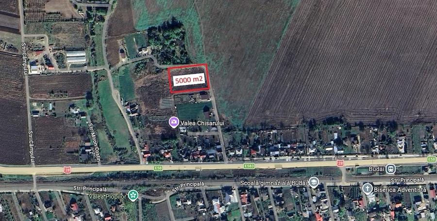 Teren de 5000 mp, în Budăi