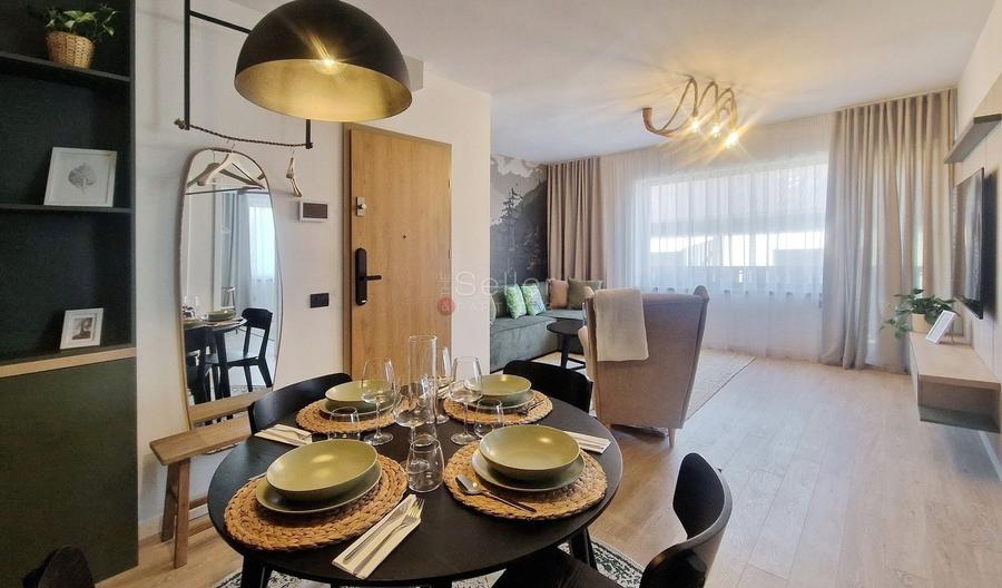 Apartament cu 2 camere semidecomandat, mobilat în Poiana Brașov