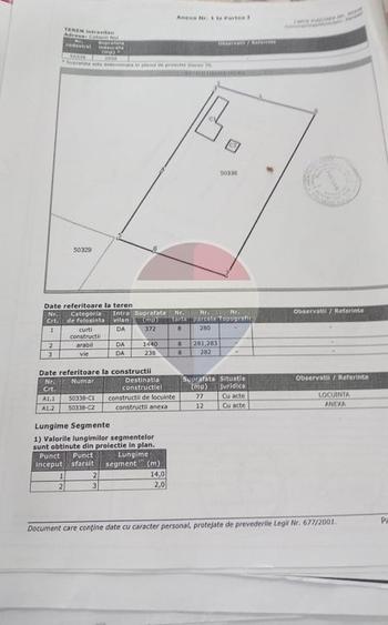 Teren Construcții intravilan de 2050 mp, în Călienii Noi