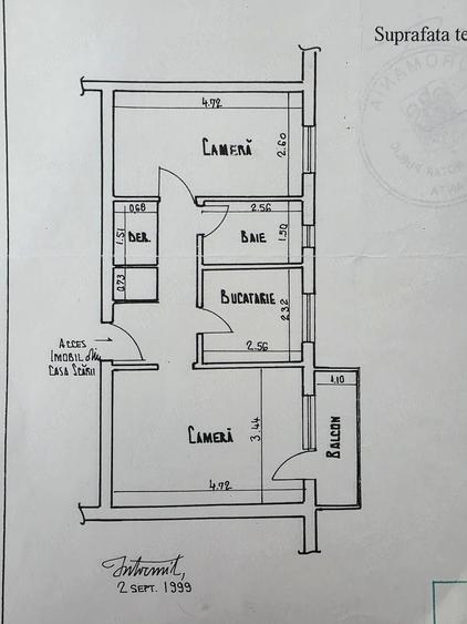 Apartament cu 2 camere decomandat în Abator