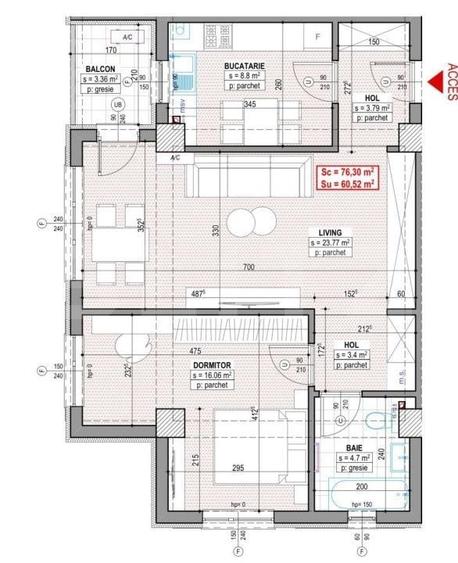 Apartament cu 3 camere în Central