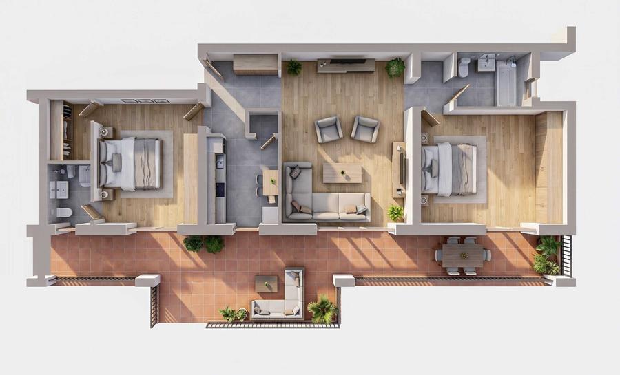 Apartament cu 3 camere semidecomandat în Braytim