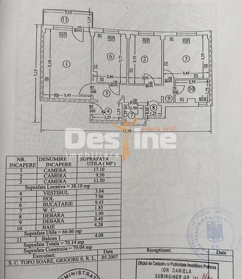 Apartament cu 3 camere decomandat, mobilat în Malu Roșu