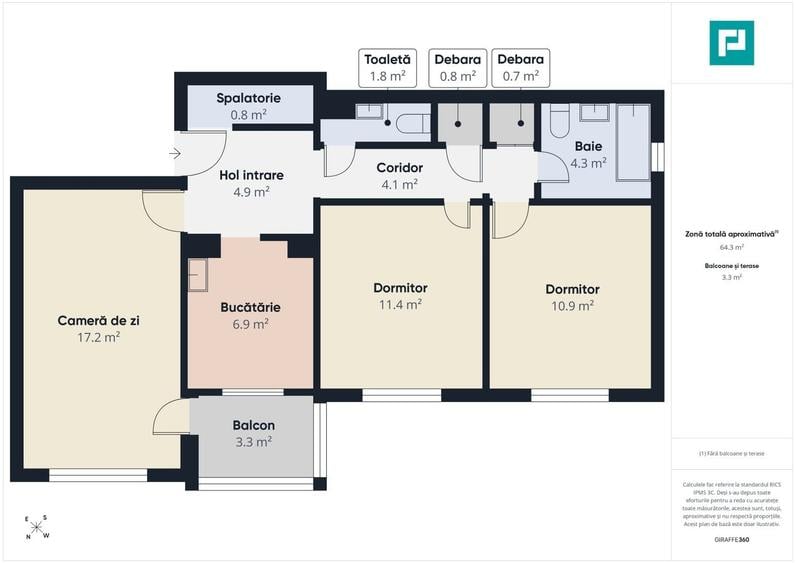 Apartament cu 3 camere în Olimpia-Stadion