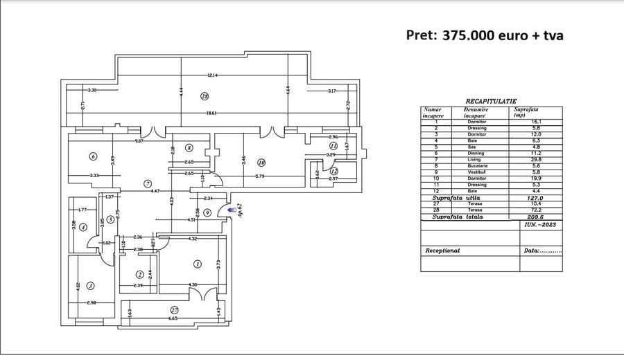 Apartament cu 4 camere decomandat în Vitan