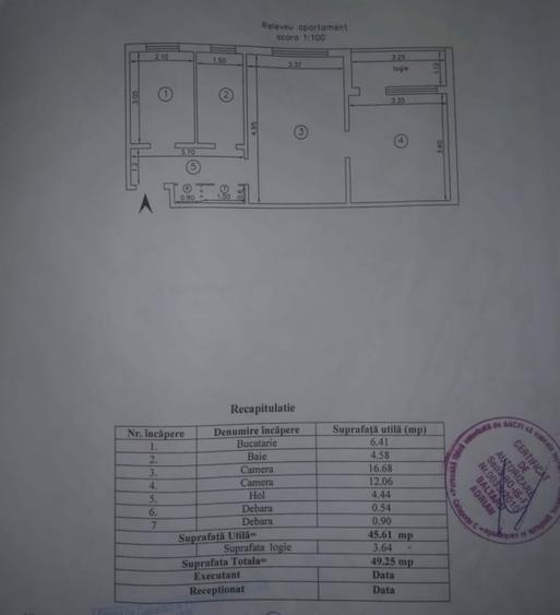 Apartament cu 2 camere semidecomandat în Podu Roș