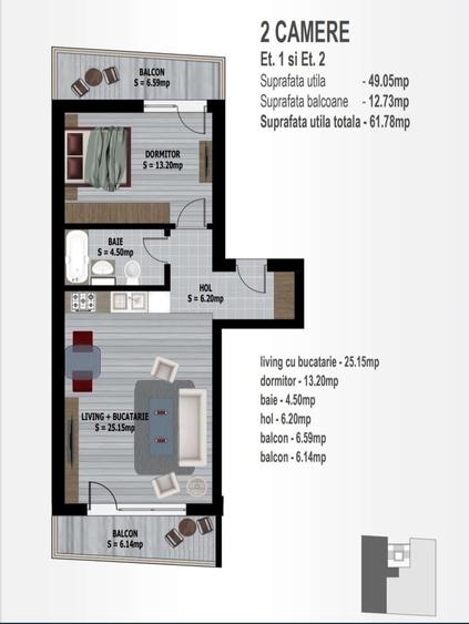 Apartament cu 3 camere decomandat în Ovidiu