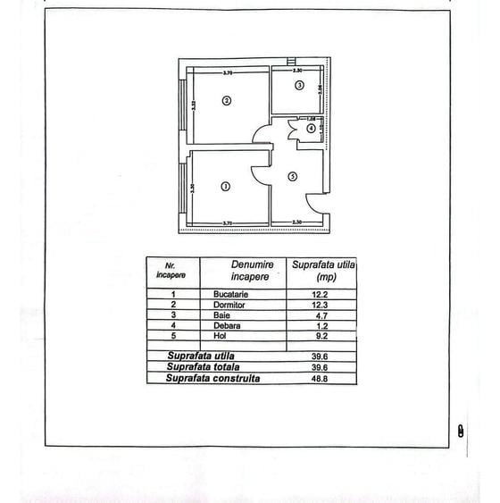 Apartament cu 2 camere decomandat în Central