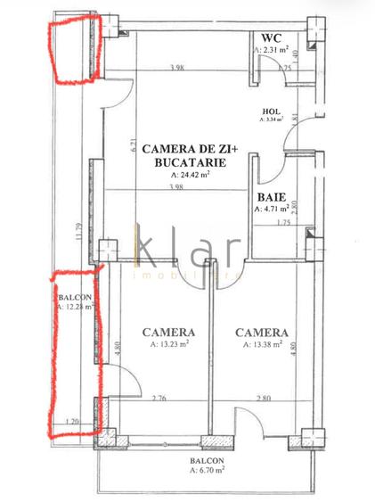 Apartament cu 3 camere, mobilat în Mănăștur