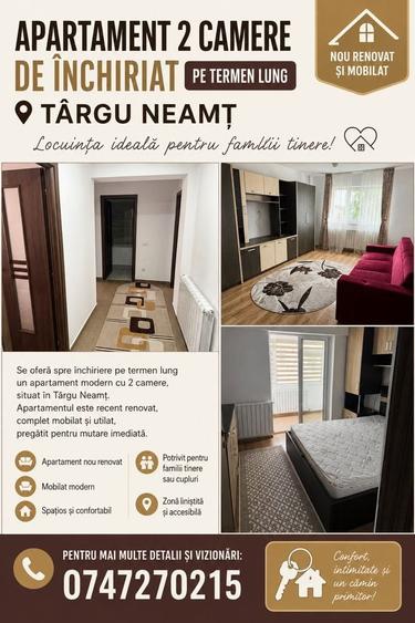 Apartament cu 2 camere în Humulești