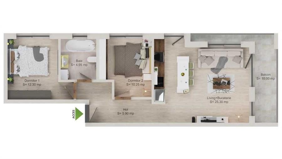 3 Camere, Bloc Boutique, Parcare cu CF, Gata de Locuit - Donath View - 15