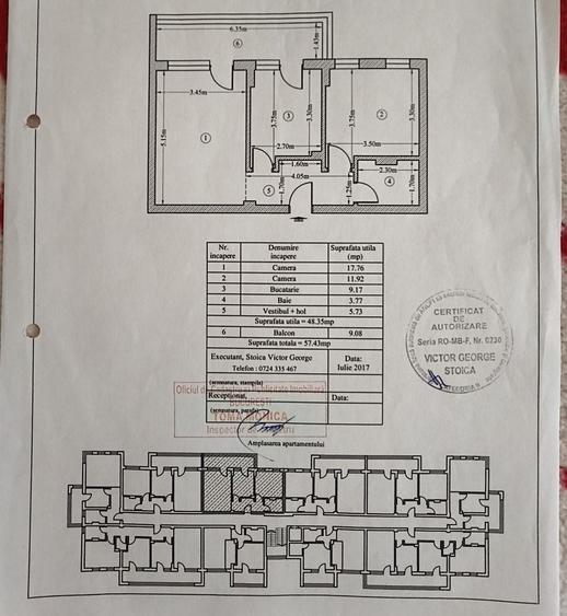 Apartament cu 2 camere decomandat în Central