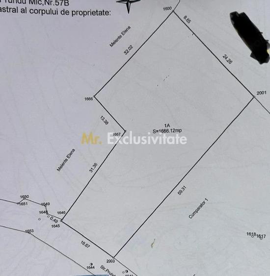 Teren de 1666.12 mp, în Prundu