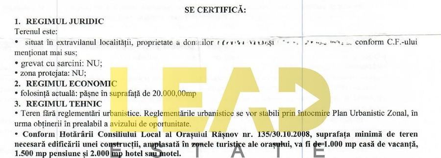 Teren agricol extravilan de 20000 mp, în Cheile Râșnoavei