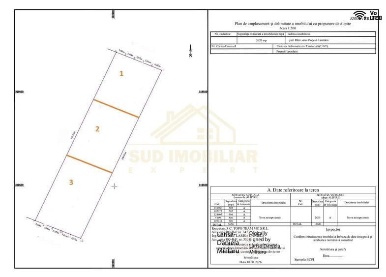 Teren Construcții intravilan de 2620 mp, în Central