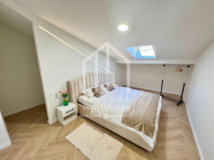 Penthouse cu 5 camere semidecomandat, mobilat în Cristian