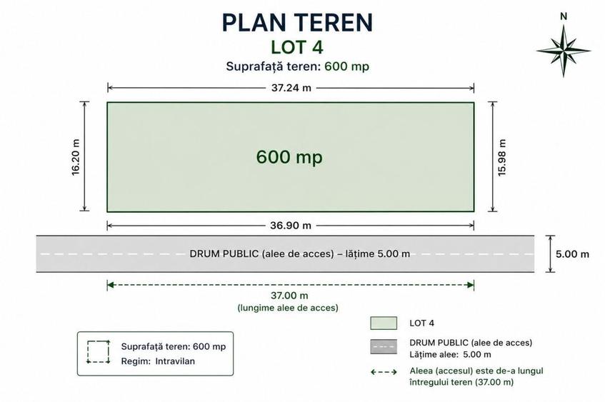 Teren intravilan de 1200 mp, utilitati disponibile - 3