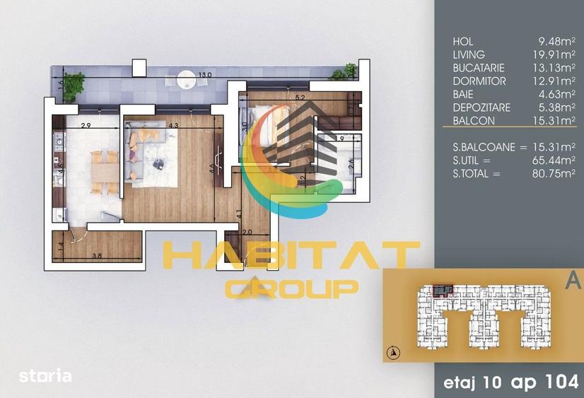 Apartament cu 2 camere decomandat în Titan — fotografia 3