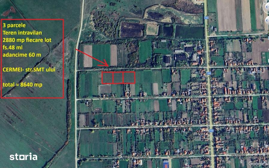 Teren de 2880 mp, în Cermei