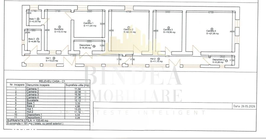 Casă cu 4 camere cu Teren 1052 Mp în Giarmata