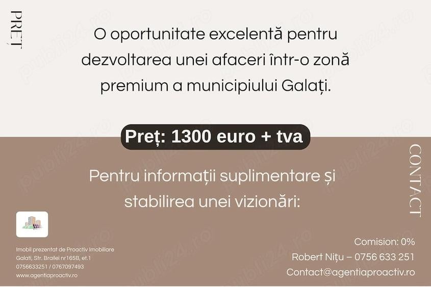 Spațiu comercial, de 107 mp, în Central
