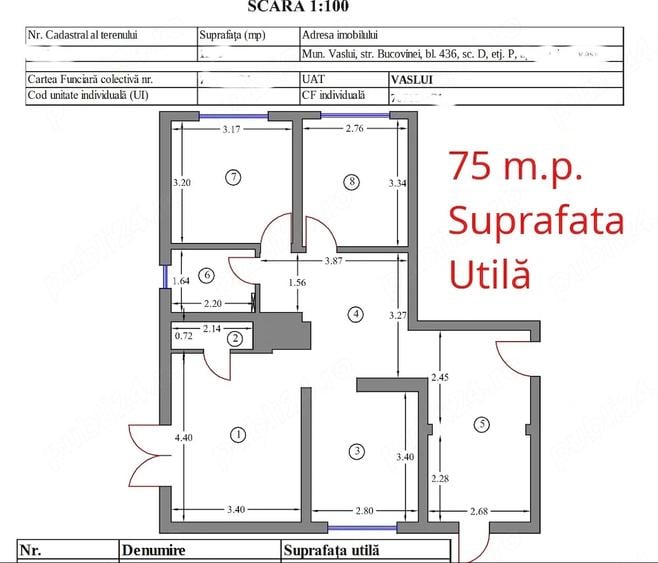 Apartament cu 5 camere decomandat în Est
