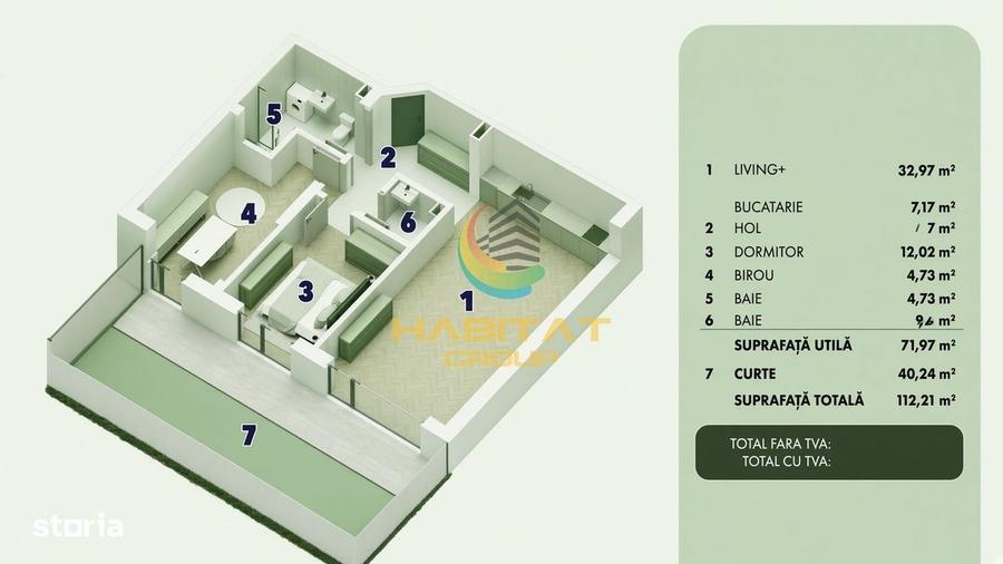 Vanzare Apartament 3 camere cu curte apx 92 mp Popesti Leordeni - 3