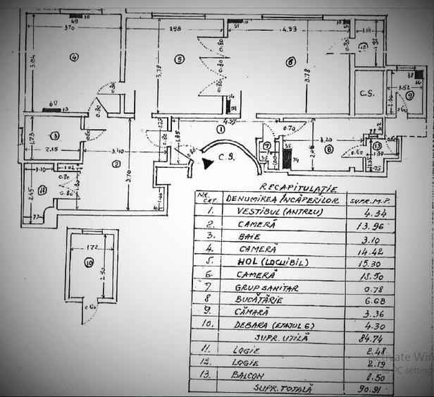 Apartament cu 4 camere semidecomandat, mobilat în Armeneasca