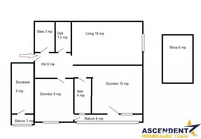 Apartament cu 3 camere decomandat în Drumul Poienii