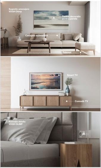 Apartament cu 2 camere semidecomandat, mobilat în Olimp