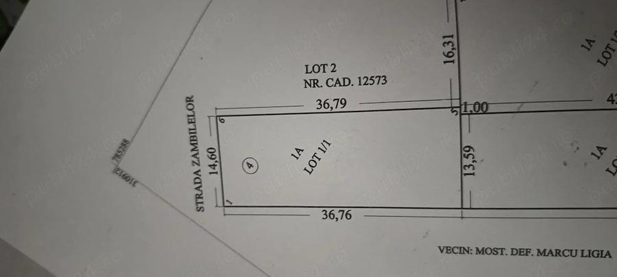 Teren de 849 mp, în Comana