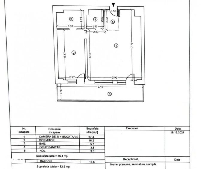 Apartament cu 2 camere în Ovidiu