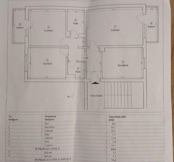 Apartament cu 3 camere decomandat în Rogerius