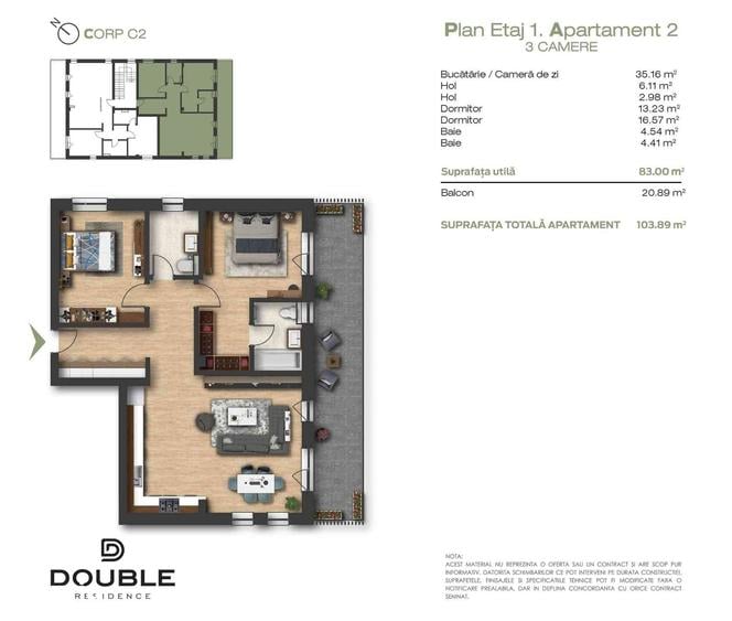 Apartament cu 3 camere în Remetea