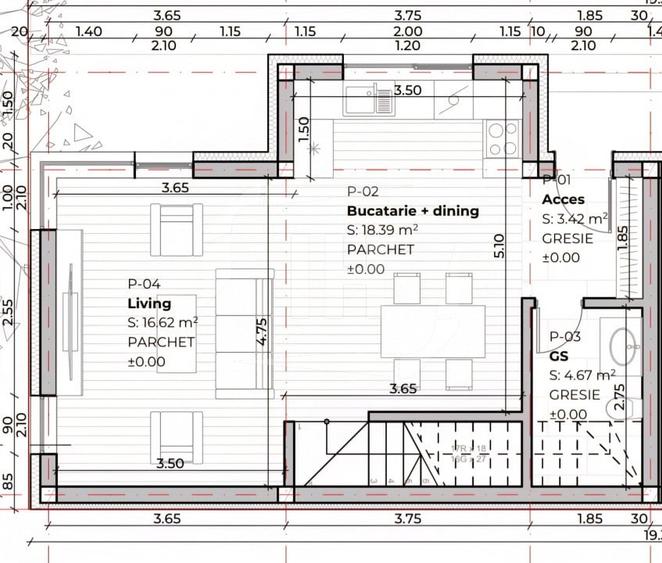 Duplex cu 4 camere cu Canalizare în Bună Ziua