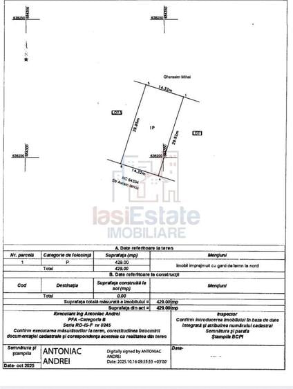 Bogonos Letcani 3 loturi x500mp cu Aut De Constr la str asfaltata cu t - 9
