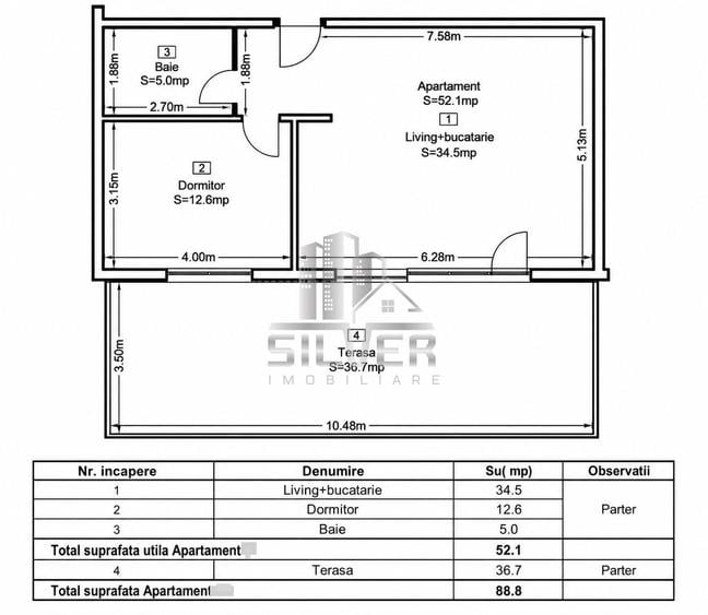 Apartament cu 2 camere/terasa 37 mp/garaj/imobil calitativ/Eroilor - 2