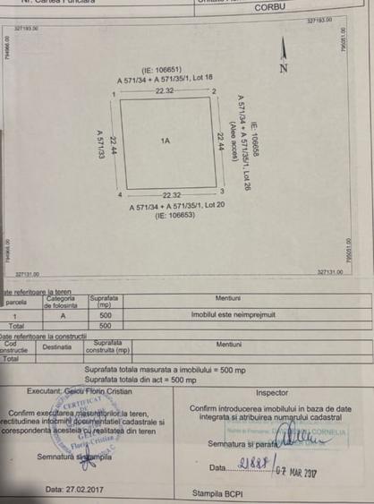 Teren agricol intravilan de 500 mp, în Corbu