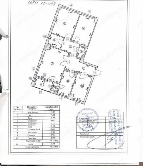 Apartament cu 4 camere decomandat, mobilat în Central