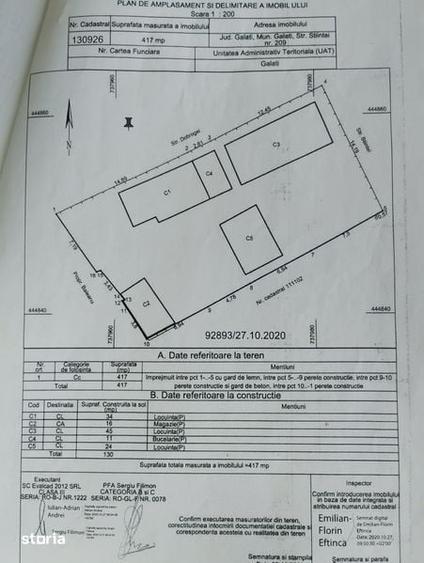 Teren de 417 mp, în Țiglina 1