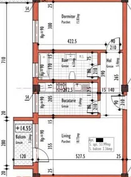Apartament nou cu 2 camere decomandate, confort I, 55mp, etaj 3, finisat modern, mobilat si utilat, - 1