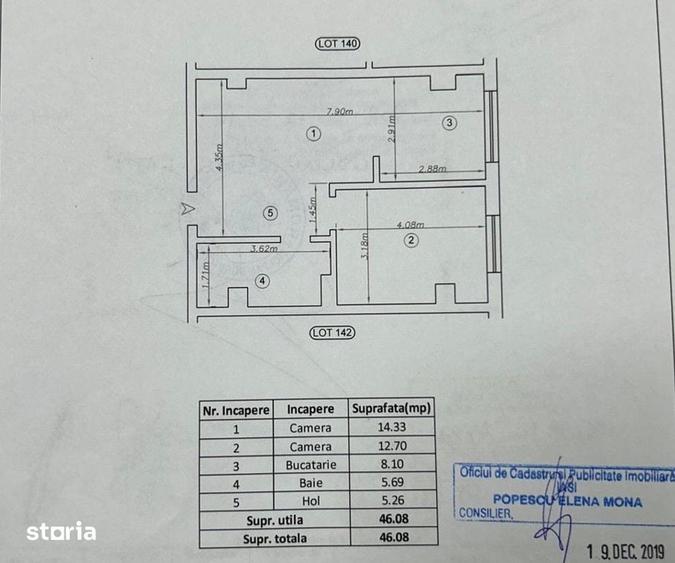 Apartament cu 2 camere în Rediu