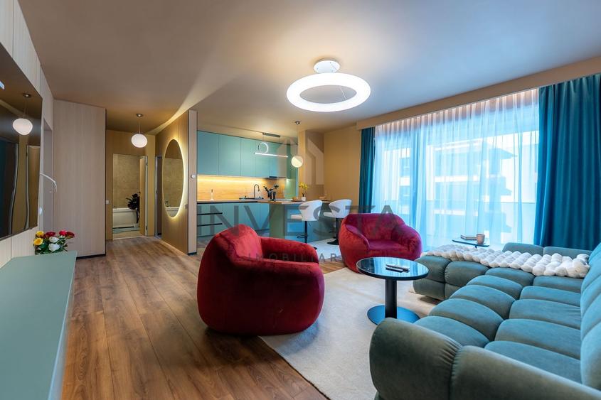 Apartament cu 2 camere semidecomandat, mobilat în Între Lacuri