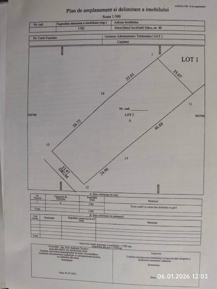 Teren Construcții intravilan de 1900 mp, în Cărpinet